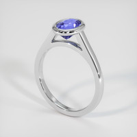 1.38 Ct. Purplish Blue Sapphire Ring, 18K White Gold 2