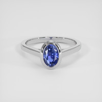 1.48 Ct. Blue Sapphire Ring, 18K White Gold 1