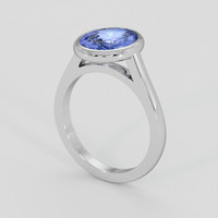 3.14 Ct. Blue Sapphire Ring, 18K White Gold 2