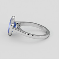 3.14 Ct. Blue Sapphire Ring, 18K White Gold 4
