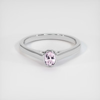 0.25 Ct. Pink Sapphire Ring, 18K White Gold 1