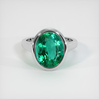 3.70 Ct. Emerald Ring, 18K White Gold 1