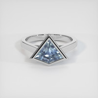 1.79 Ct. Greyish Blue Sapphire Ring, 18K White Gold 1