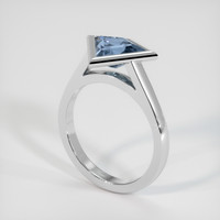 1.79 Ct. Greyish Blue Sapphire Ring, 18K White Gold 2
