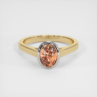 1.85 Ct. Padparadscha Sapphire Ring, 14K White & Yellow 1