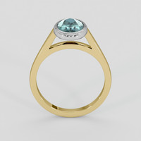 2.03 Ct. Bluish Green Sapphire Ring, 14K White & Yellow 3