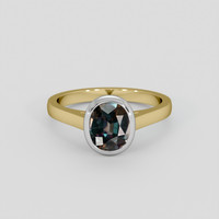1.74 Ct. Multi Color Sapphire Ring, 14K White & Yellow 1