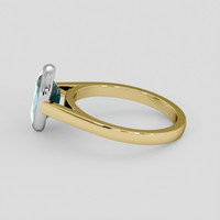 2.03 Ct. Bluish Green Sapphire Ring, 18K White & Yellow 4