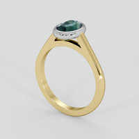 1.88 Ct. Bluish Green Sapphire Ring, 18K White & Yellow 2