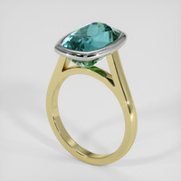 7.47 Ct. Bluish Green Sapphire Ring, 18K White & Yellow 2