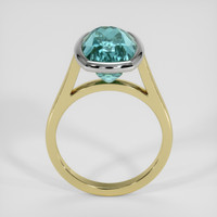 7.47 Ct. Bluish Green Sapphire Ring, 18K White & Yellow 3