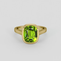 3.99 Ct. Yellowish Green Peridot Ring, 10K Yellow Gold 1