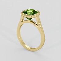3.93 Ct. Green (Lime Green) Peridot Ring, 10K Yellow Gold 2