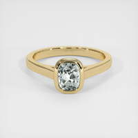 0.94 Ct. Greyish Blue Sapphire Ring, 10K Yellow Gold 1