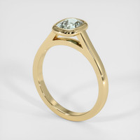 0.94 Ct. Greyish Blue Sapphire Ring, 10K Yellow Gold 2