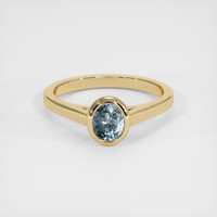 0.82 Ct. Greyish Blue Sapphire Ring, 10K Yellow Gold 1