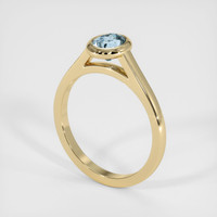 0.82 Ct. Greyish Blue Sapphire Ring, 10K Yellow Gold 2
