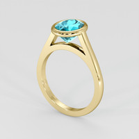 3.58 Ct. Greenish Blue Zircon Ring, 14K Yellow Gold 2