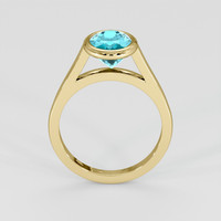 3.58 Ct. Greenish Blue Zircon Ring, 14K Yellow Gold 3