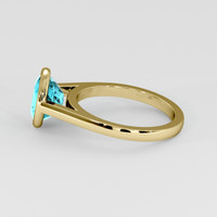3.58 Ct. Greenish Blue Zircon Ring, 14K Yellow Gold 4