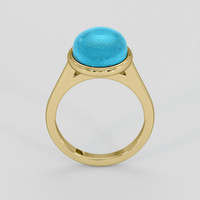 5.93 Ct. Blue Turquoise Ring, 14K Yellow Gold 3