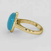5.93 Ct. Blue Turquoise Ring, 14K Yellow Gold 4