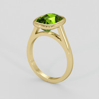 3.99 Ct. Yellowish Green Peridot Ring, 14K Yellow Gold 2