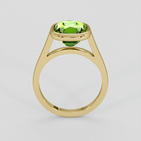 3.93 Ct. Green (Lime Green) Peridot Ring, 14K Yellow Gold 3