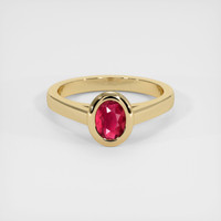 0.78 Ct. Ruby Ring, 14K Yellow Gold 1