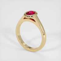 0.78 Ct. Ruby Ring, 14K Yellow Gold 2