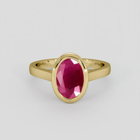 1.93 Ct. Purplish Red Ruby Ring, 14K Yellow Gold 1
