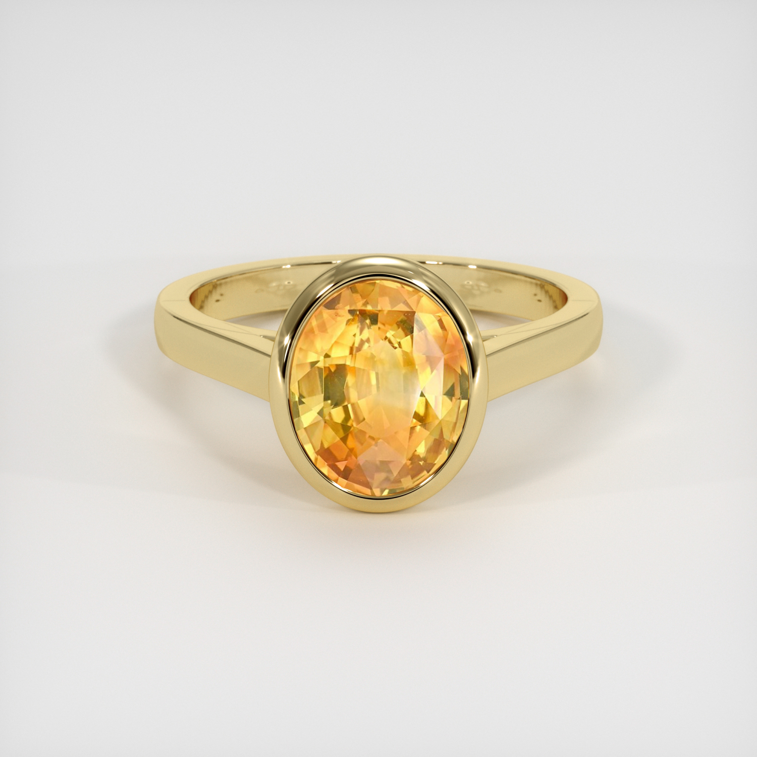 Orangish Yellow Sapphire Ring 3.58 Ct. 14K Yellow Gold | The