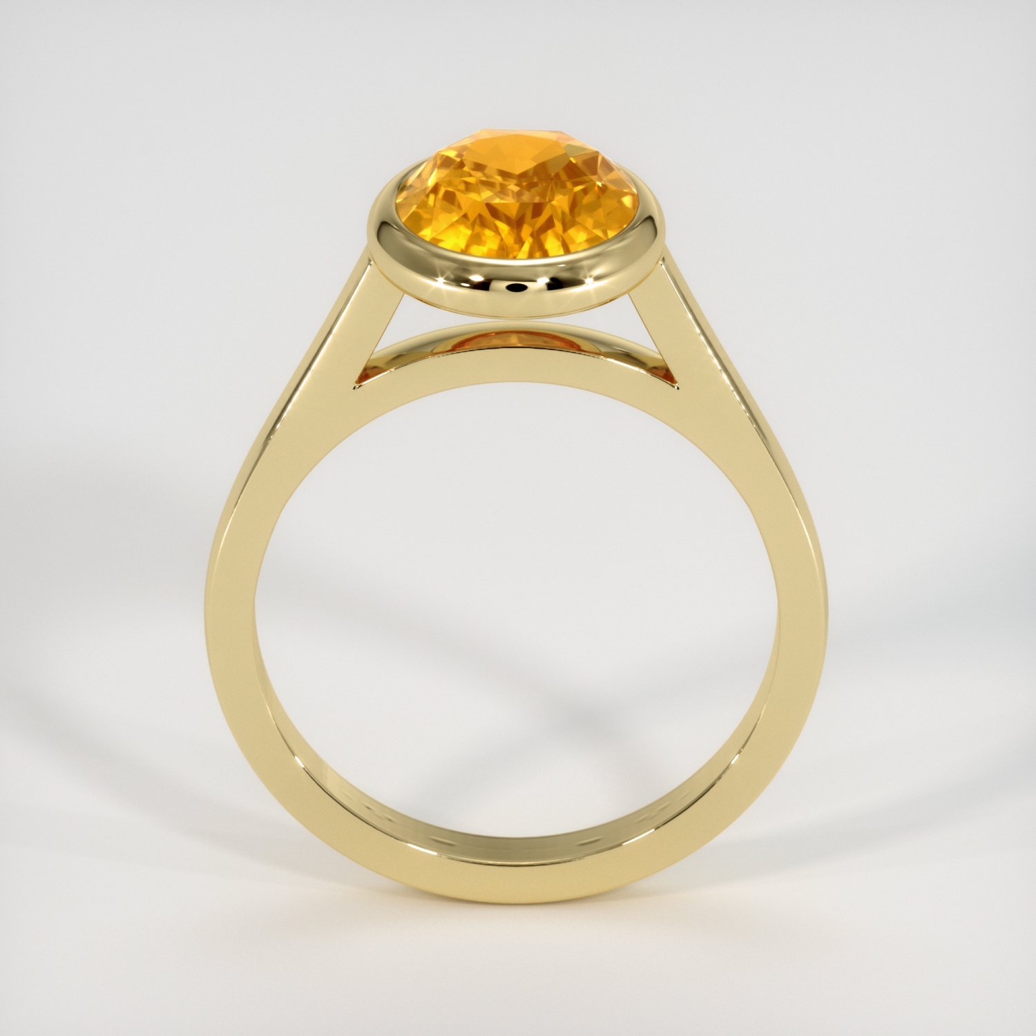 Orangish Yellow Sapphire Ring 3.58 Ct. 14K Yellow Gold | The