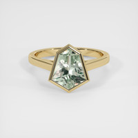 2.55 Ct. Bluish Green Sapphire Ring, 14K Yellow Gold 1