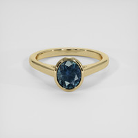 1.72 Ct. Greenish Blue Sapphire Ring, 14K Yellow Gold 1