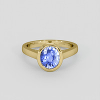 2.05 Ct. Blue Sapphire Ring, 14K Yellow Gold 1