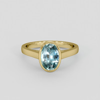 2.03 Ct. Bluish Green Sapphire Ring, 14K Yellow Gold 1