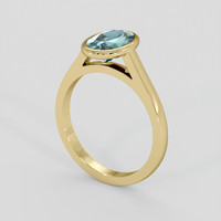 2.03 Ct. Bluish Green Sapphire Ring, 14K Yellow Gold 2