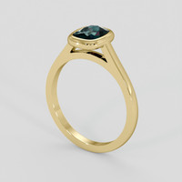 1.36 Ct. Bluish Green Sapphire Ring, 14K Yellow Gold 2
