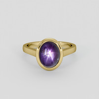3.35 Ct. Purple Sapphire Ring, 14K Yellow Gold 1