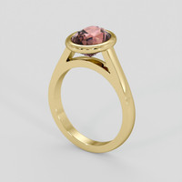 3.08 Ct. Pinkish Brown Sapphire Ring, 14K Yellow Gold 2