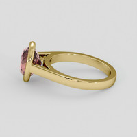 3.08 Ct. Pinkish Brown Sapphire Ring, 14K Yellow Gold 4