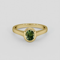 0.84 Ct. Bluish Green Sapphire Ring, 14K Yellow Gold 1