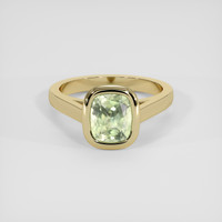 2.88 Ct. Yellowish Green Sapphire Ring, 14K Yellow Gold 1