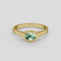 0.75 Ct. Green Sapphire Ring, 14K Yellow Gold 1