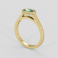 0.75 Ct. Green Sapphire Ring, 14K Yellow Gold 2