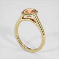 1.29 Ct. Peach Sapphire Ring, 14K Yellow Gold 2