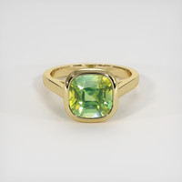 5.17 Ct. Yellowish Green Sapphire Ring, 14K Yellow Gold 1