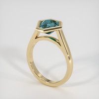 2.17 Ct. Greenish Blue Sapphire Ring, 14K Yellow Gold 2