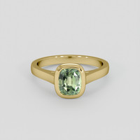 1.42 Ct. Yellowish Green Sapphire Ring, 14K Yellow Gold 1